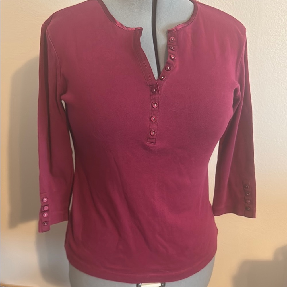 Women's Dressbarn Burgundy Button-Up Top